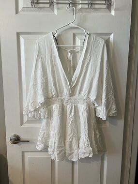 Forever 21 White V-Neck Romper